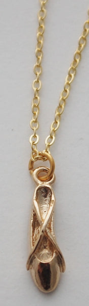 Ballet Slipper Necklace - Gold
