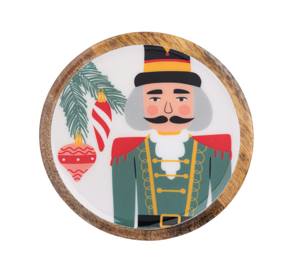 Round Wooden Nutcracker Tray