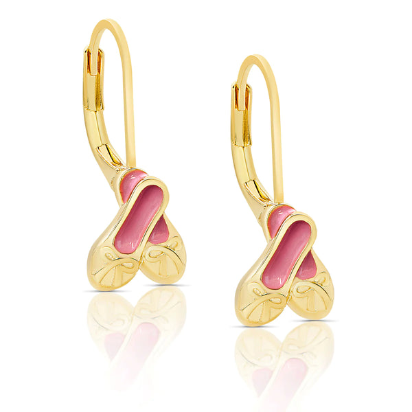 Gold Ballet Shoe Earrings