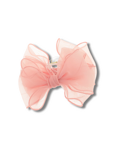 Mesh Bowknot Hair Claw Clip - Pink