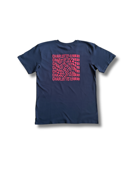 Youth Navy Swirl Logo T