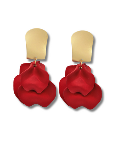 Color Coated Petal Dangle Earrings