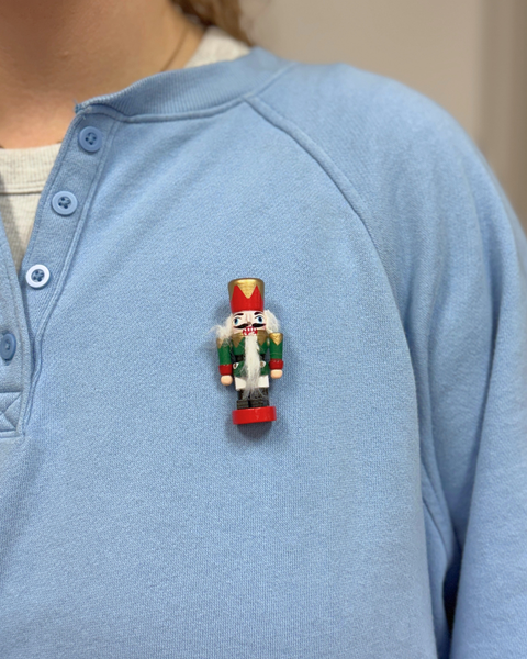 Mini Wooden Nutcracker Pin