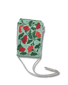 Rose Beaded Cell Phone Crossbody