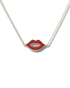 Epoxy Lip Pendant Necklace