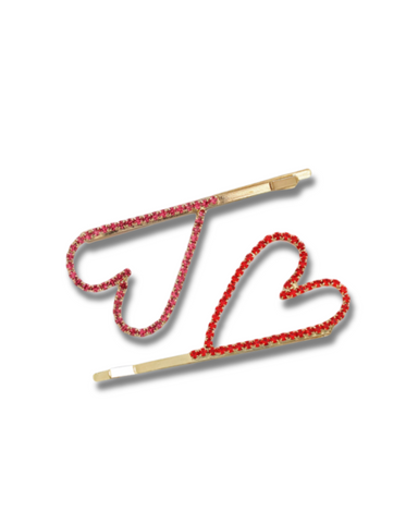 Heart Pave Hair Pin Set