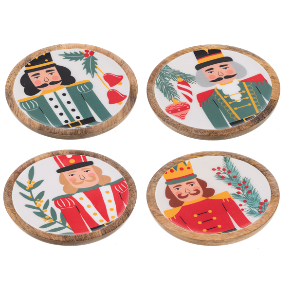 Round Wooden Nutcracker Tray