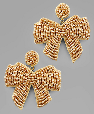 CHRISTMAS RIBBON BEAD EARRINGS
