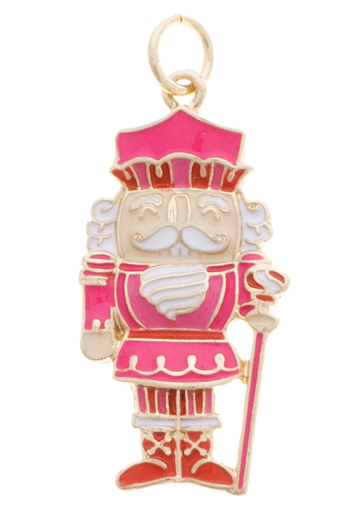 Nutcracker Enamel Charm in Pink/Red/White
