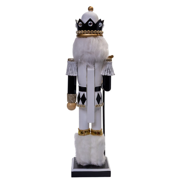 15" Black, White & Gold Nutcracker