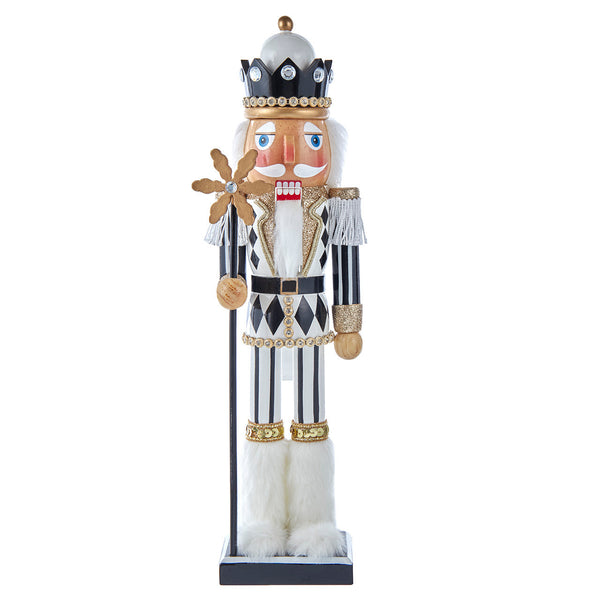 15" Black, White & Gold Nutcracker