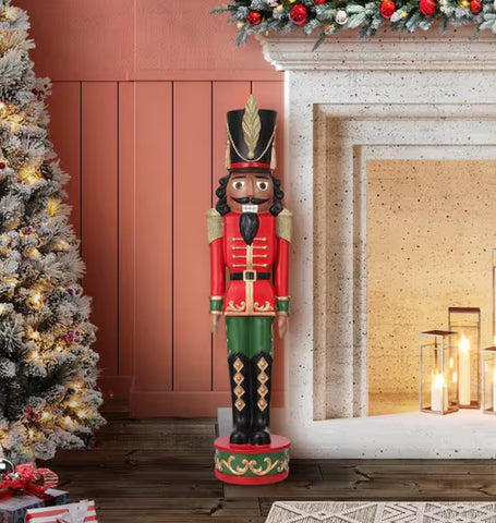 Haute Decor 37" Nutcracker Red/Green w/Darker Skin Tone