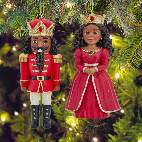African American Prince & Princess Nutcracker Ornament
