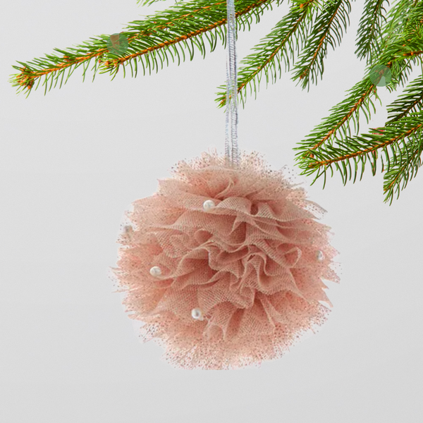 Tulle Ornament in Pink, Cream, or Blue