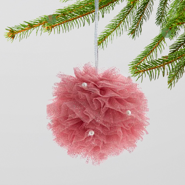 Tulle Ornament in Pink, Cream, or Blue
