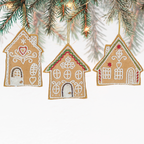 Beaded Gingerbread House Ornament
