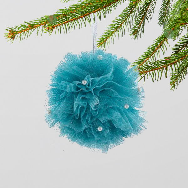Tulle Ornament in Pink, Cream, or Blue