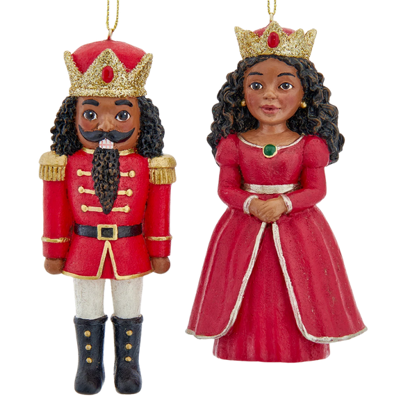 African American Prince & Princess Nutcracker Ornament