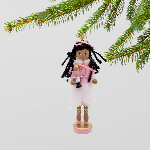 African American Clara Ballerina Nutcracker Ornament - 6"