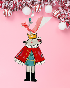 Handpainted Ceramic Mouse King Ornament