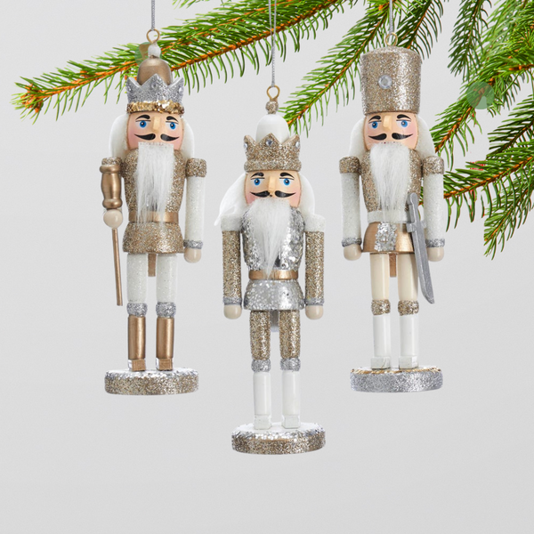 Champagne Nutcracker Wooden Ornament