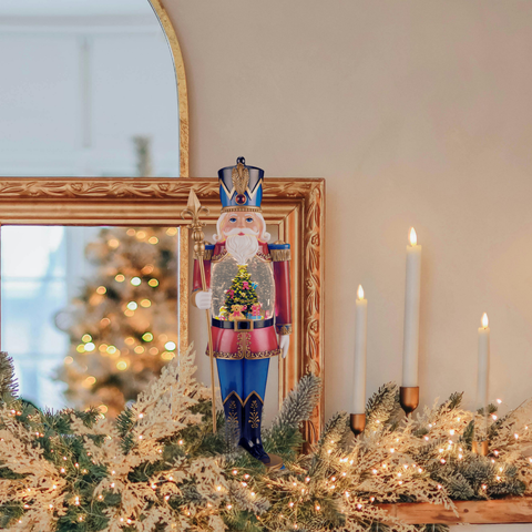 Nutcracker Statue with Tree and Presents - Lighted Swirl Statue