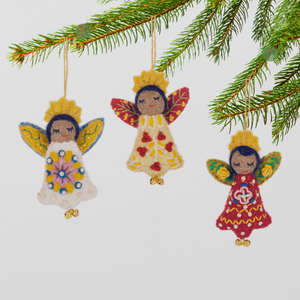 African American Embroidered Angel Ornament