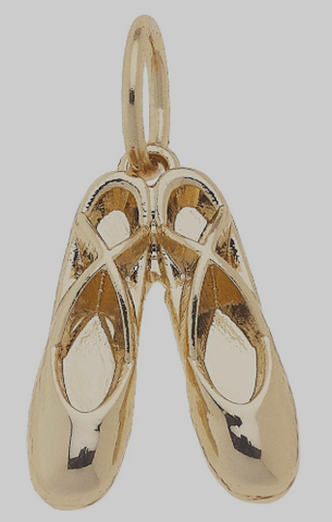 Ballet Slippers Charm in Shiny Gold