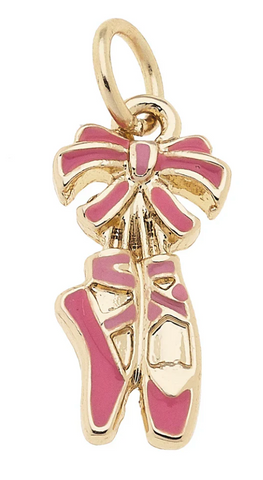 Ballet Enamel Pointe Shoes Charm in Light Pink