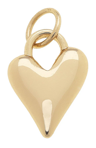 Puffy Heart Charm in Shiny Gold