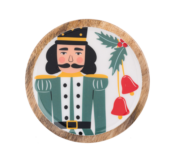 Round Wooden Nutcracker Tray