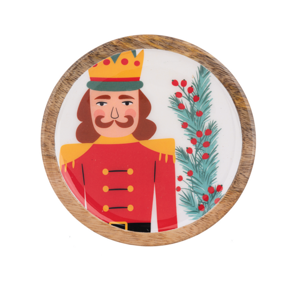 Round Wooden Nutcracker Tray