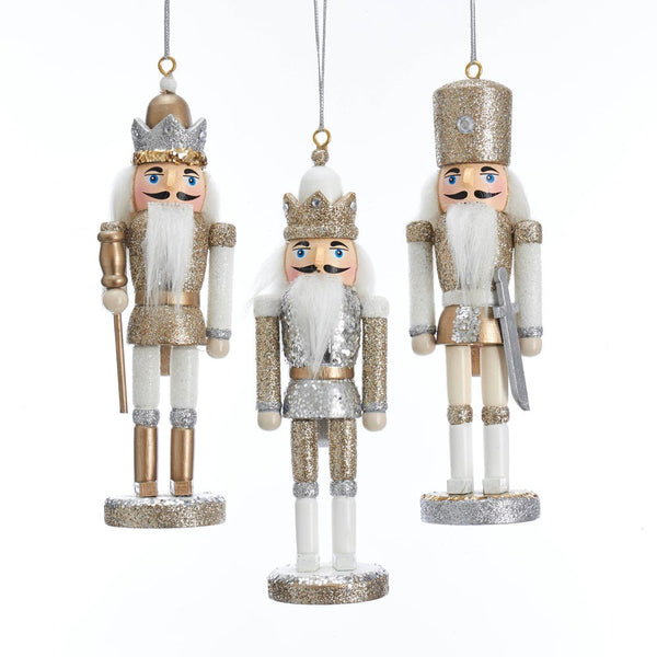 Champagne Nutcracker Wooden Ornament