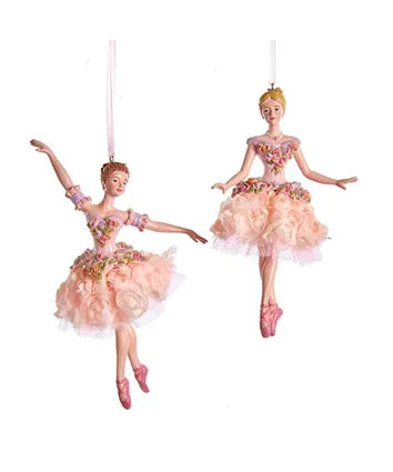 Blush Pink Ballerina Ornament in Blonde or Brunette