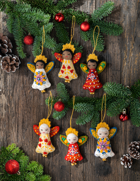 African American Embroidered Angel Ornament