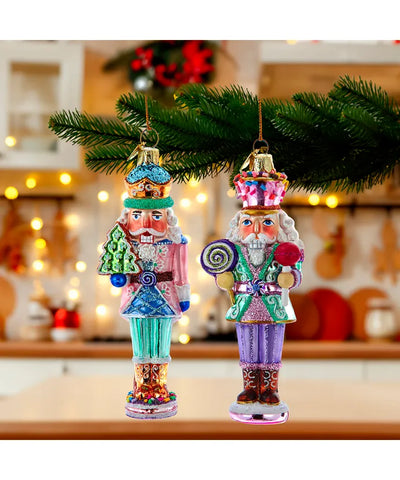 Glass Nutcracker Ornament With Cookie or Lollipop
