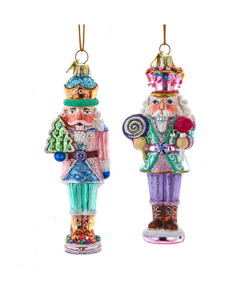 Glass Nutcracker Ornament With Cookie or Lollipop
